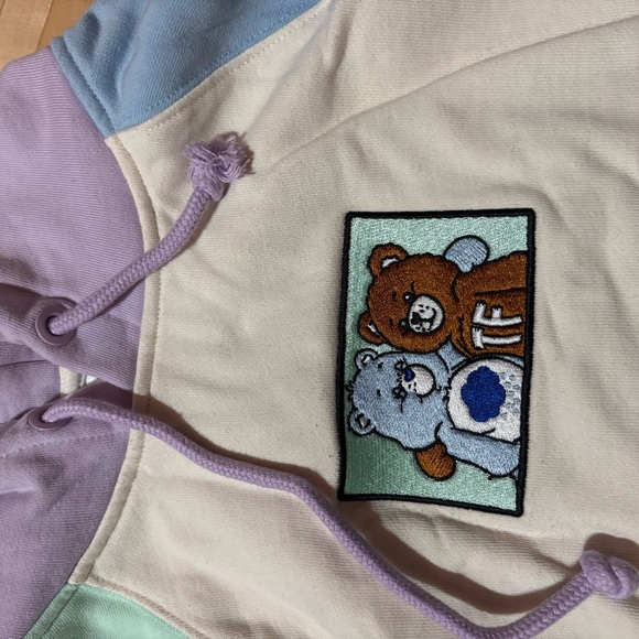 Teddy Fresh Sweaters - Teddy Fresh Colorblock Bear Sweater - Cream, Purple, Blue